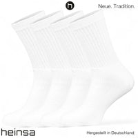 heinsa weiße Tennissocken aus GOTS-zertifizierter Bio-Baumwolle – Made in Germany, Nachhaltig & Langlebig