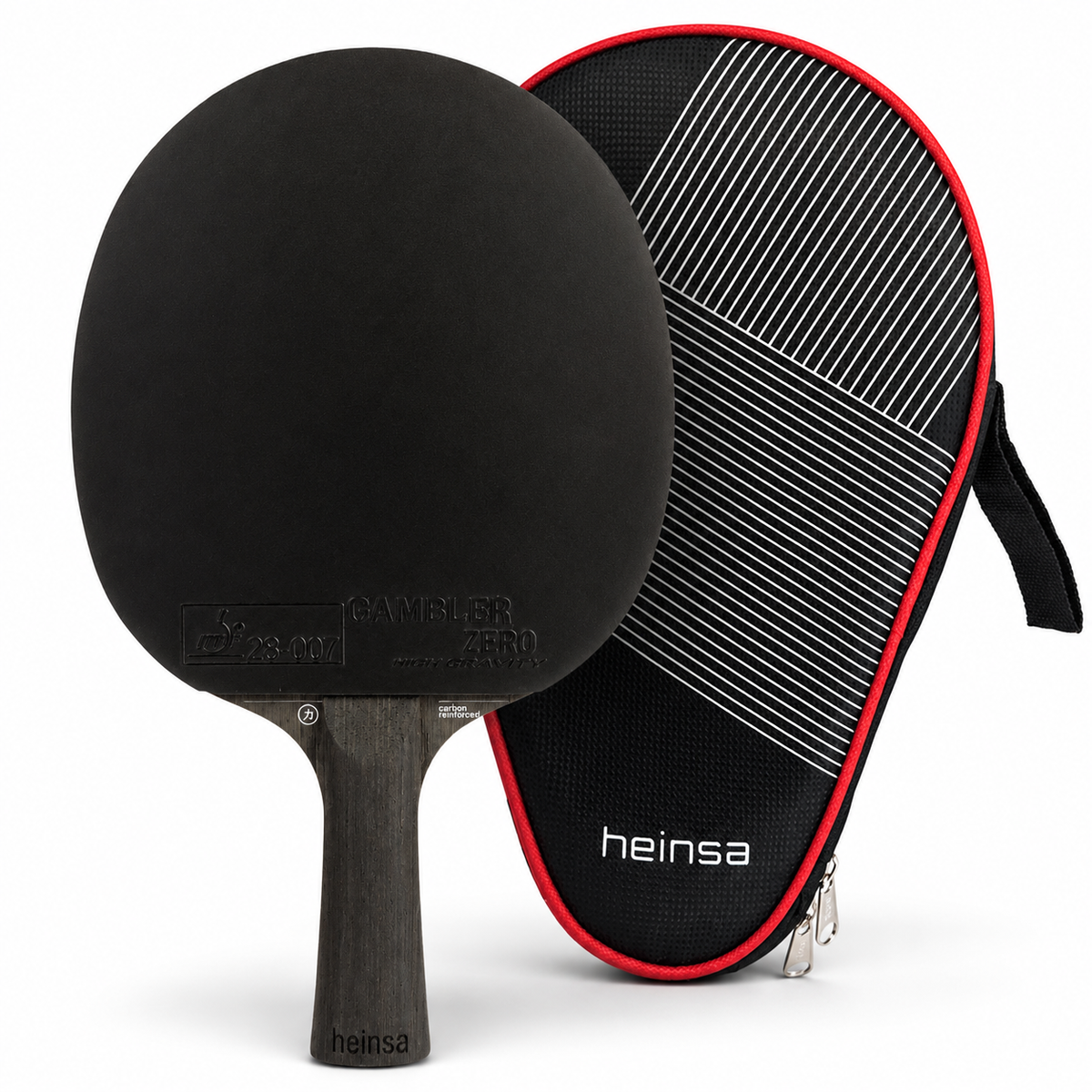 heinsa "black edition" Profi Tischtennisschläger aus Carbon extra Tasche