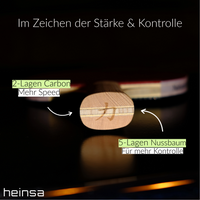HEINSA Natural Edition – Carbon Tischtennisschläger mit Naturholz-Optik