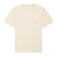 heinsa T-Shirt aus Biobaumwolle mit Strick und Siebdruck