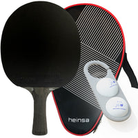 heinsa "black edition" Profi Tischtennisschläger aus Carbon extra Tasche & Ballhalter