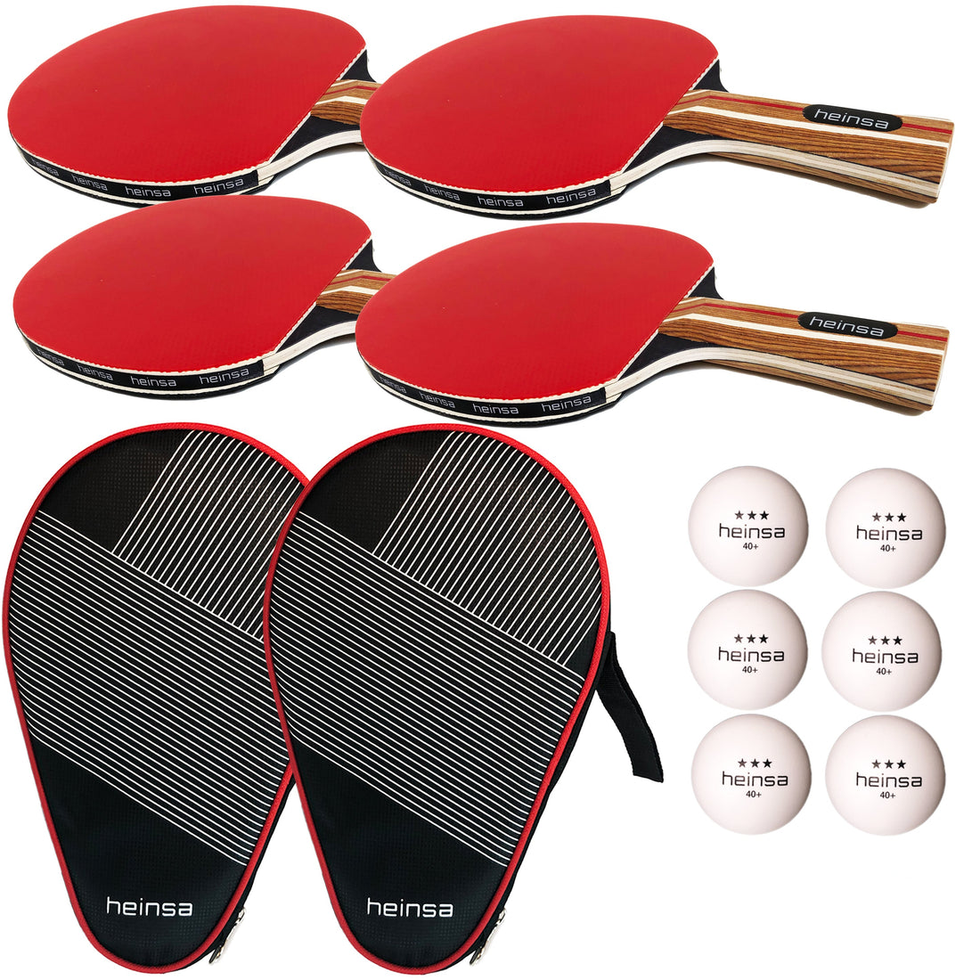 heinsa Profi Tischtennisschläger Set 4 Schläger und Zubehör
