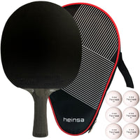 heinsa "black edition" Profi Tischtennisschläger aus Carbon mit Tasche und Bälle