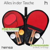 heinsa table tennis bat set with net