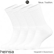 heinsa weiße Tennissocken aus GOTS-zertifizierter Bio-Baumwolle – Made in Germany, Nachhaltig & Langlebig