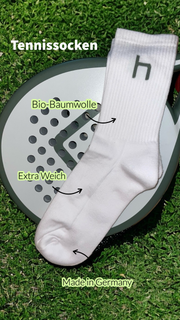 heinsa weiße Tennissocken aus GOTS-zertifizierter Bio-Baumwolle – Made in Germany, Nachhaltig & Langlebig