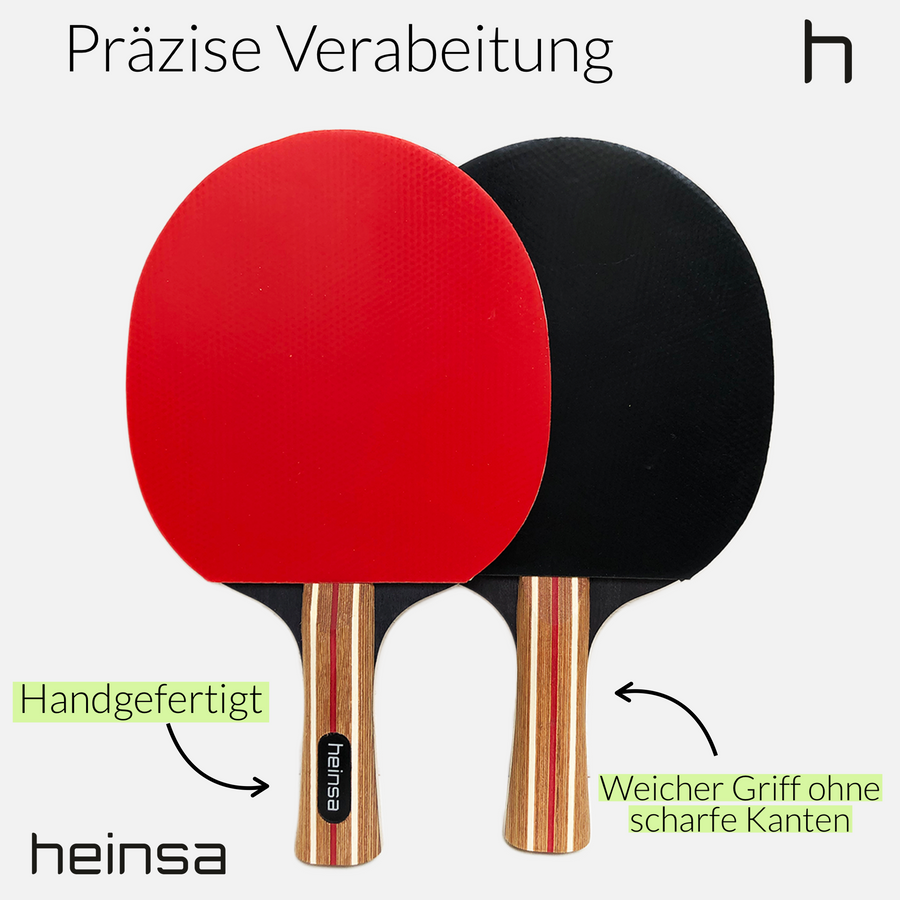 heinsa Profi Tischtennisschläger Set 4 Schläger und Netz