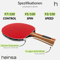 heinsa professional table tennis bat set 4 bats and net