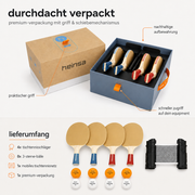 Premium 4er Box Tischtennisschläger mit Zubehör