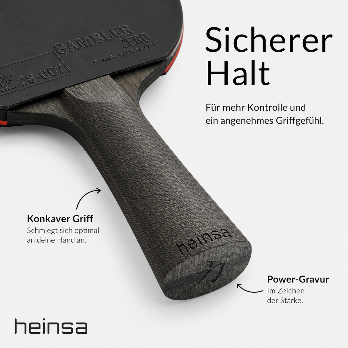 heinsa "black edition" Profi Tischtennisschläger aus Carbon mit Tasche und Bälle