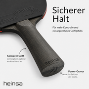heinsa "black edition" Profi Tischtennisschläger aus Carbon mit Tasche und Bälle
