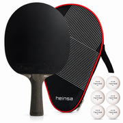 heinsa "black edition" Profi Tischtennisschläger aus Carbon mit Tasche und Bälle