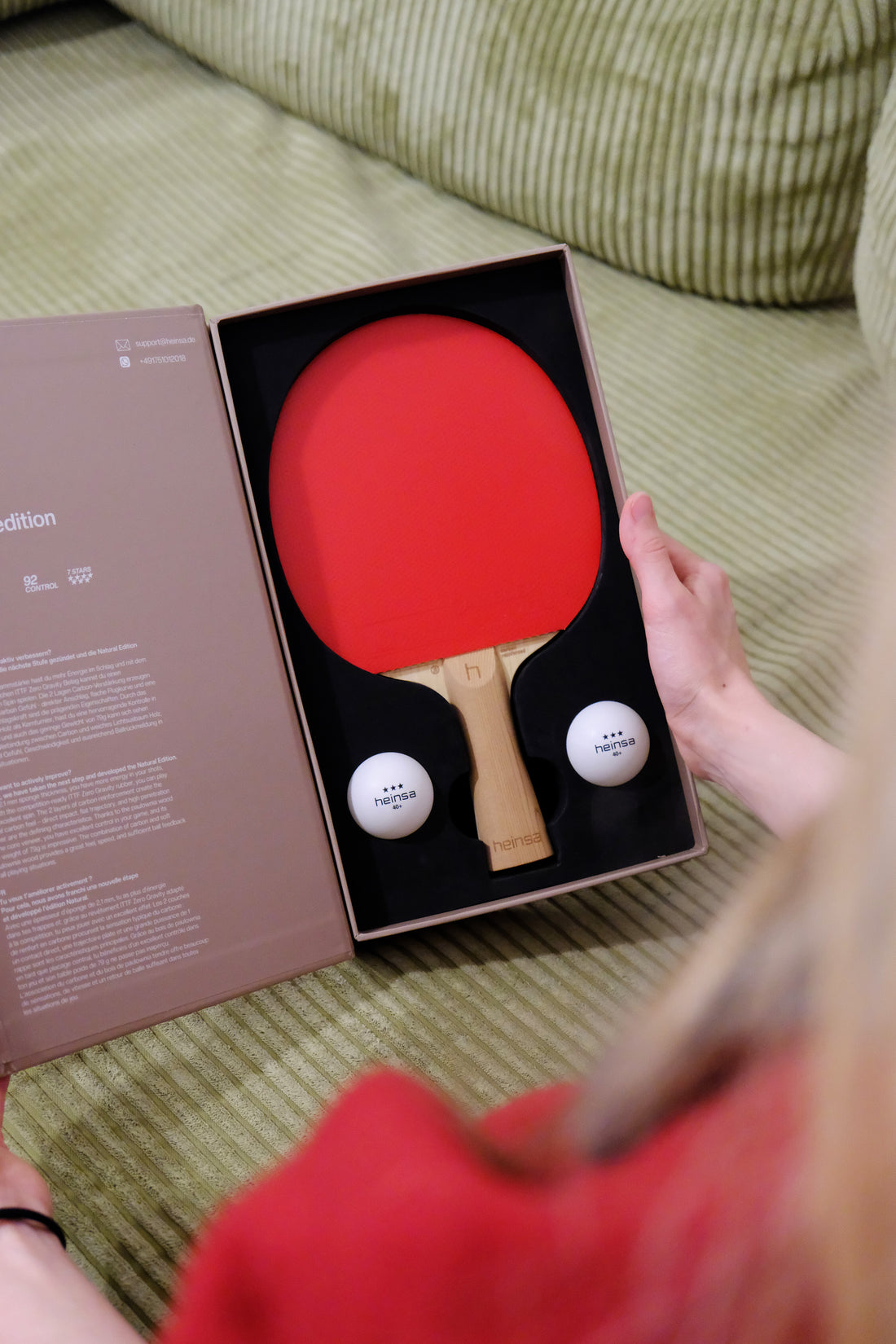 HEINSA Natural Edition – Carbon Tischtennisschläger mit Naturholz-Optik