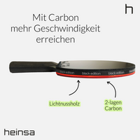 heinsa "black edition" Profi Tischtennisschläger aus Carbon mit Tasche und Bälle
