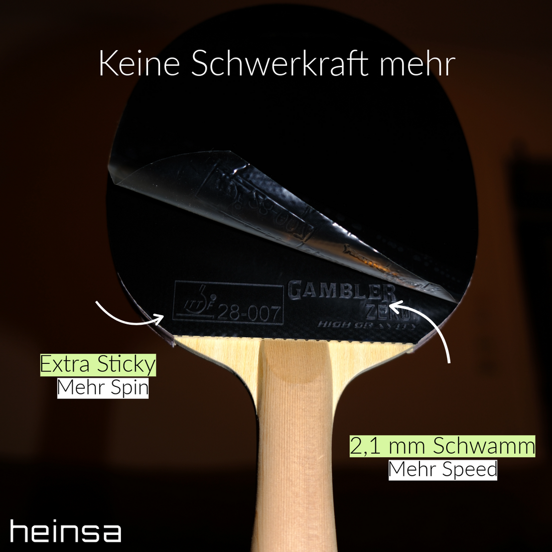 HEINSA Natural Edition – Carbon Tischtennisschläger mit Naturholz-Optik