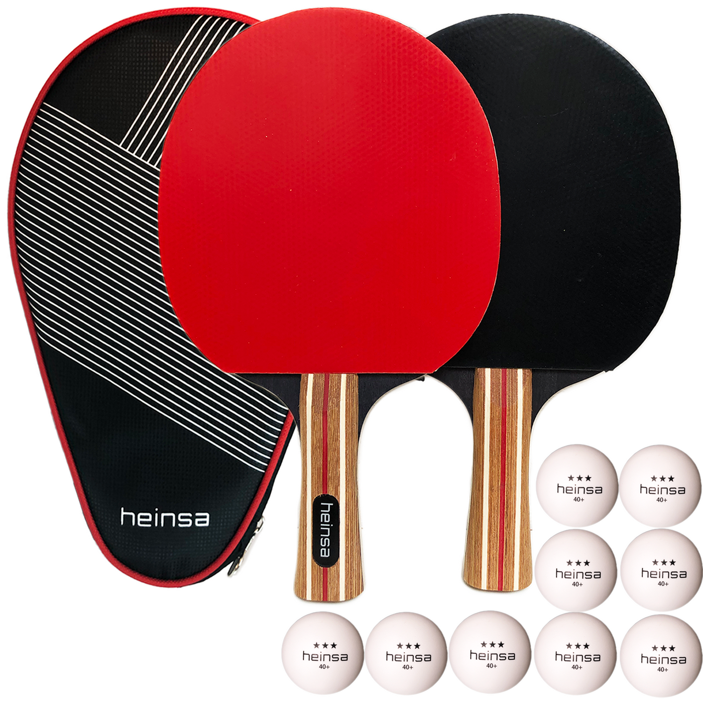 heinsa Tischtennisschläger Set + extra Bälle "Salvador" Bundle