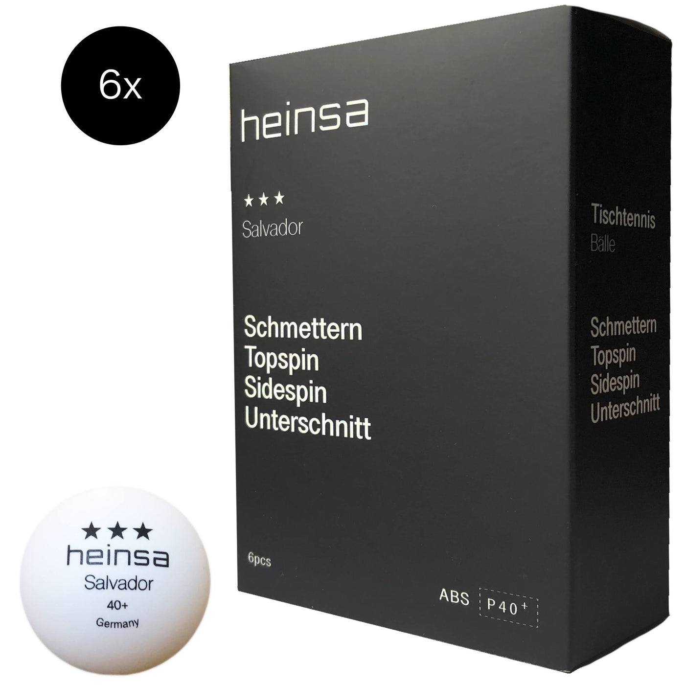 heinsa "black edition" Profi Tischtennisschläger aus Carbon mit Tasche und Bälle