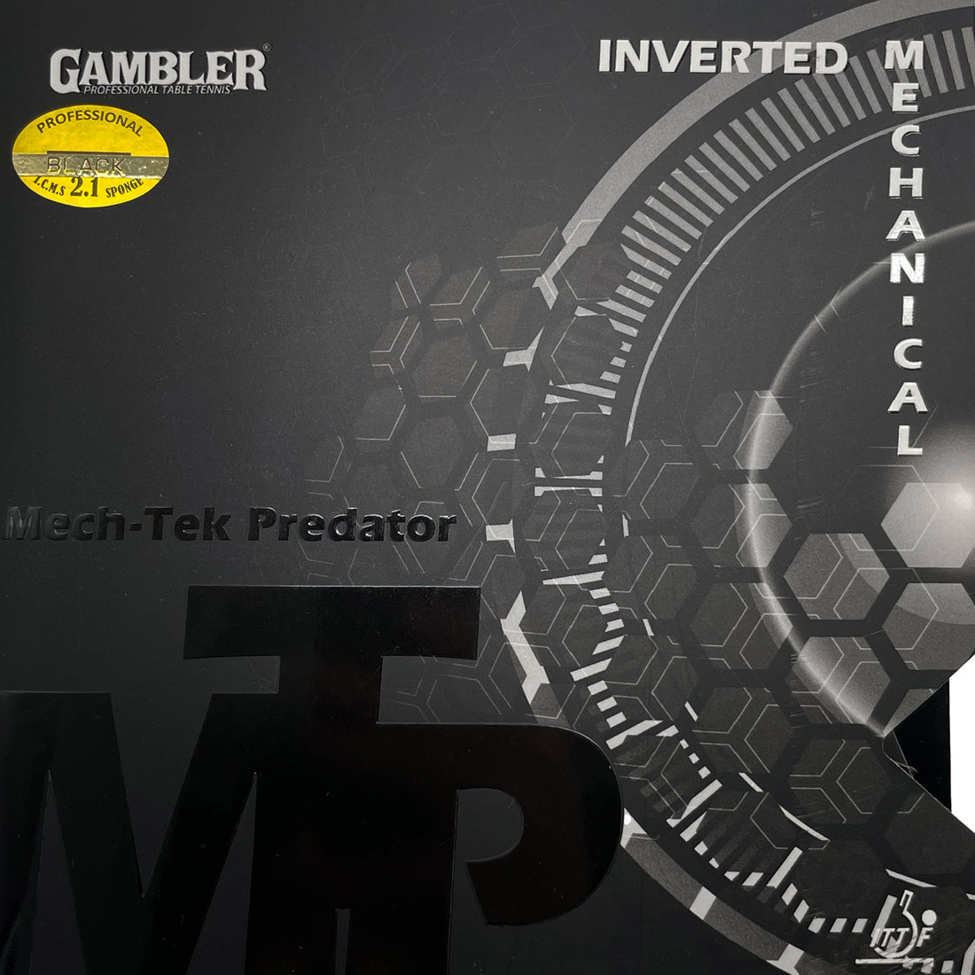 Gambler Mech-Tek Predator 2.1mm Table Tennis Rubber (Black)