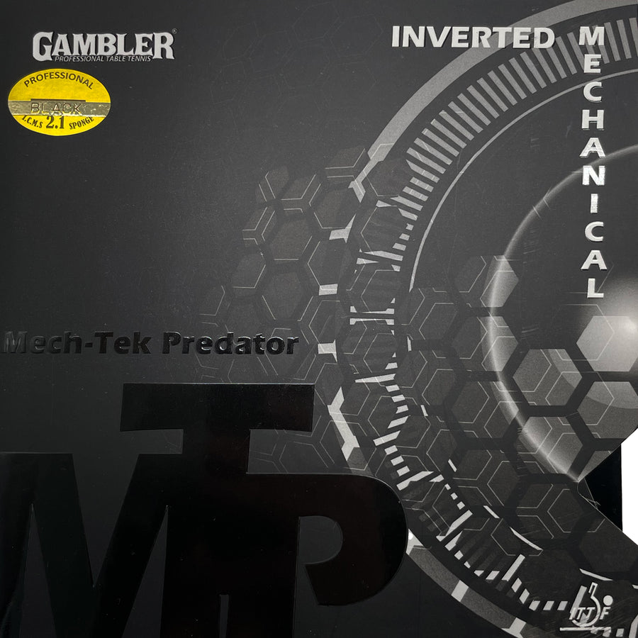 Gambler Mech-Tek Predator 2.1mm Table Tennis Rubber (Black)