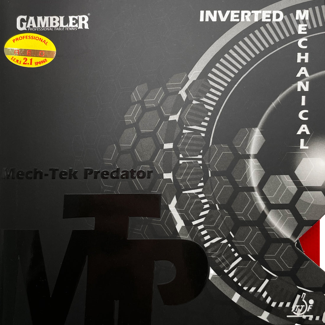 Gambler Mech-Tek Predator 2,1 mm Tischtennis Belag (Rot)