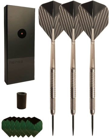 NEW heinsa Soft Tip 24g Tungsten professional darts - 90% Tungsten Titanize with flights and case