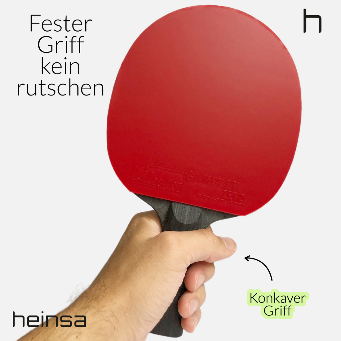 heinsa "black edition" professional table tennis bat made of carbon and light walnut wood