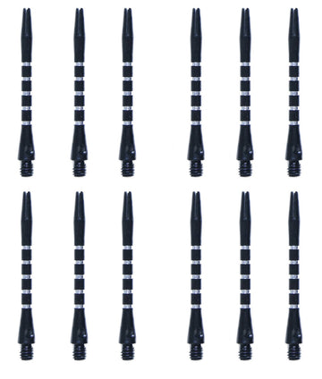 heinsa dart shaft set 12 pieces (black)