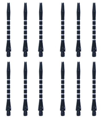 heinsa Dart Schäfte Set 12 Stück (Schwarz)