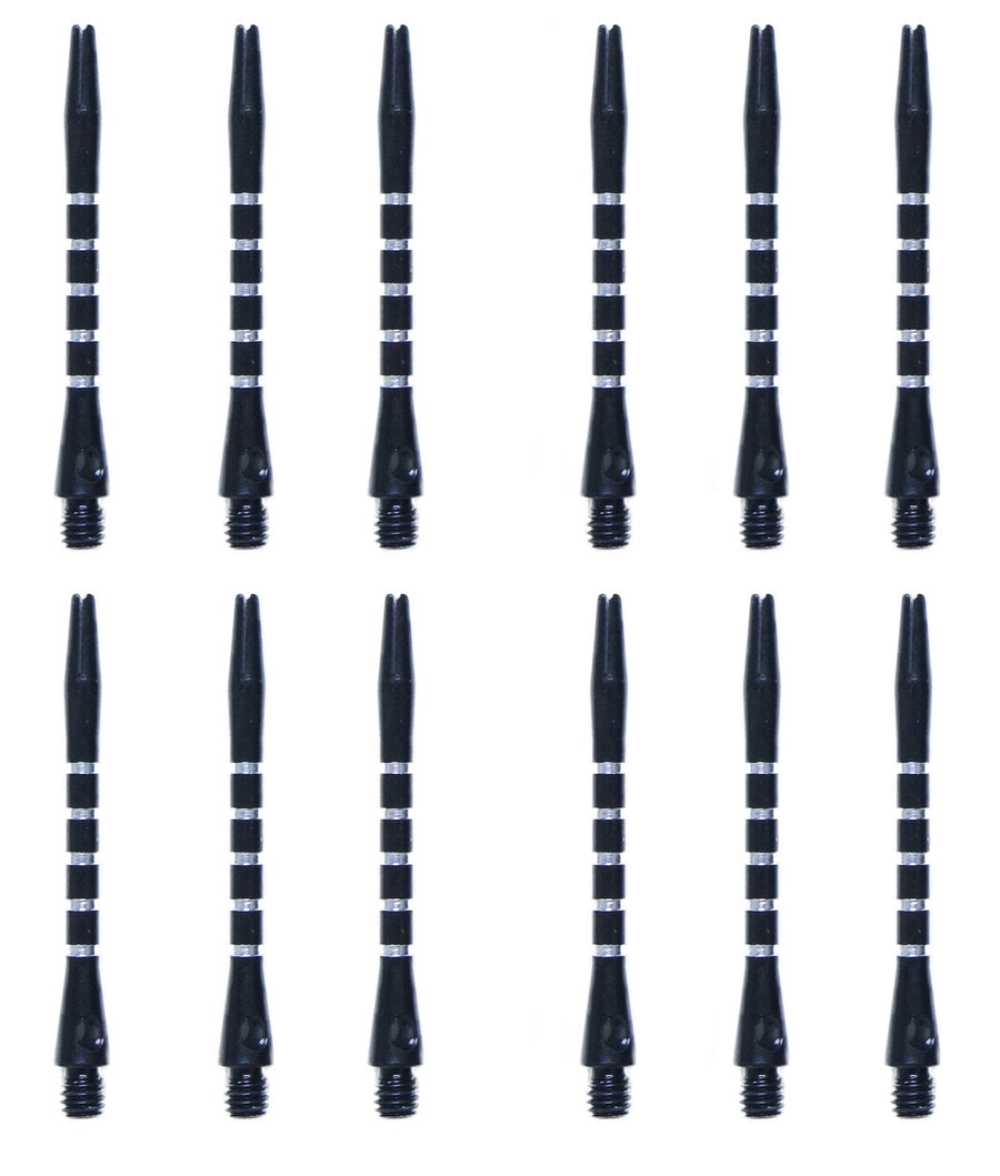 heinsa dart shaft set 12 pieces (black)