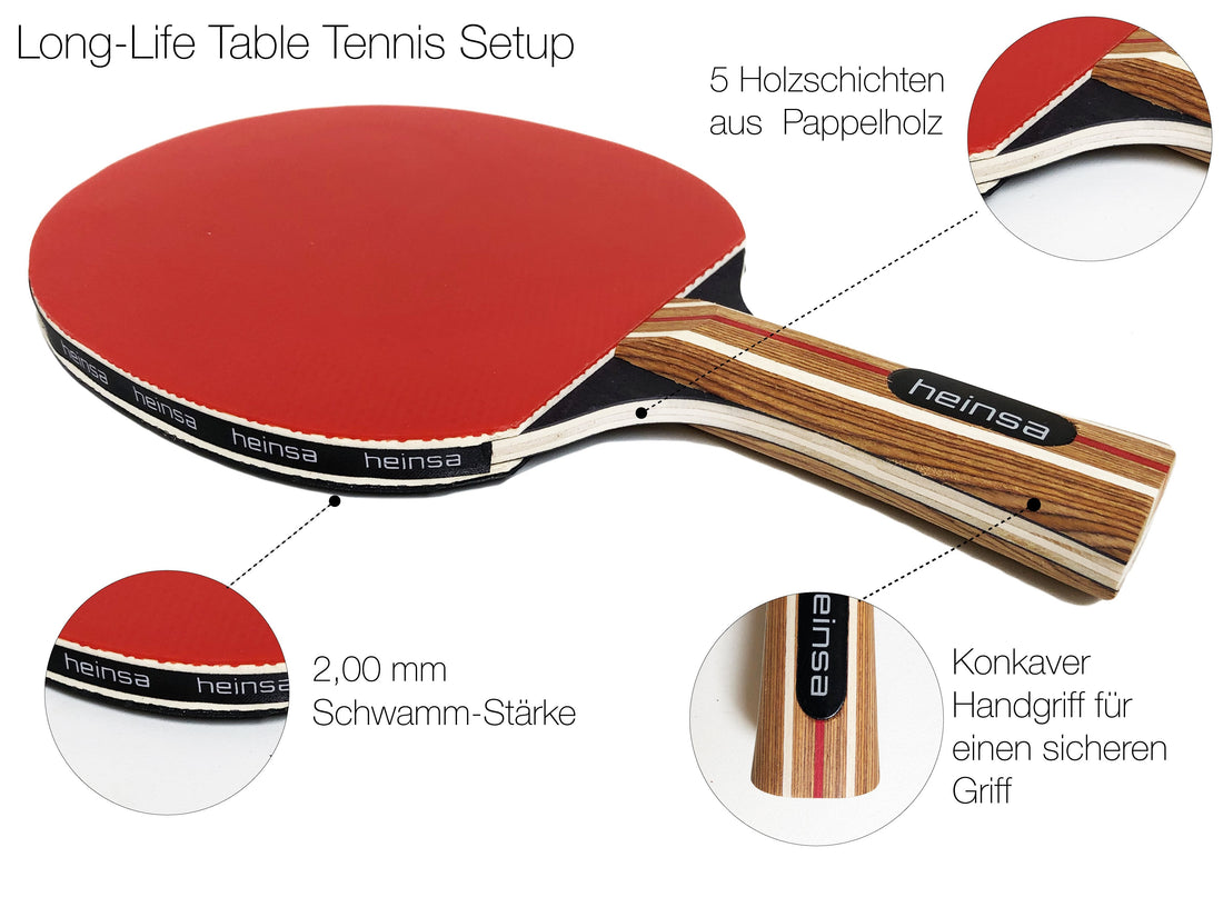 B-WARE heinsa Profi Tischtennisschläger Set