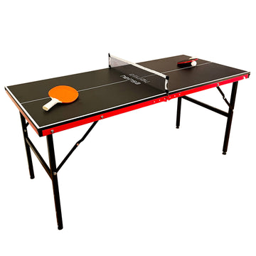 heinsa Mini Tischtennisplatte Zusammenklappbar (Schwarz/Rot)