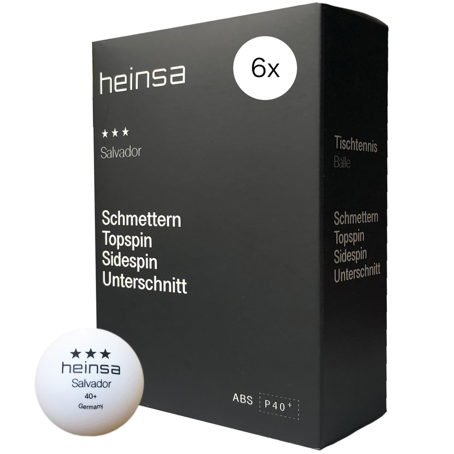 heinsa "black edition" Profi Tischtennisschläger aus Carbon und extra Tischtennisbälle Bundle