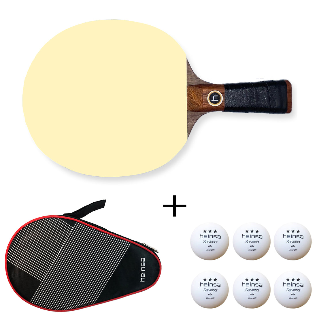 Profi Tischtennisschläger bosque mit extra 8 Tischtennisbällen und Tasche