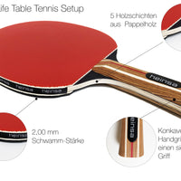 heinsa table tennis bat set with net